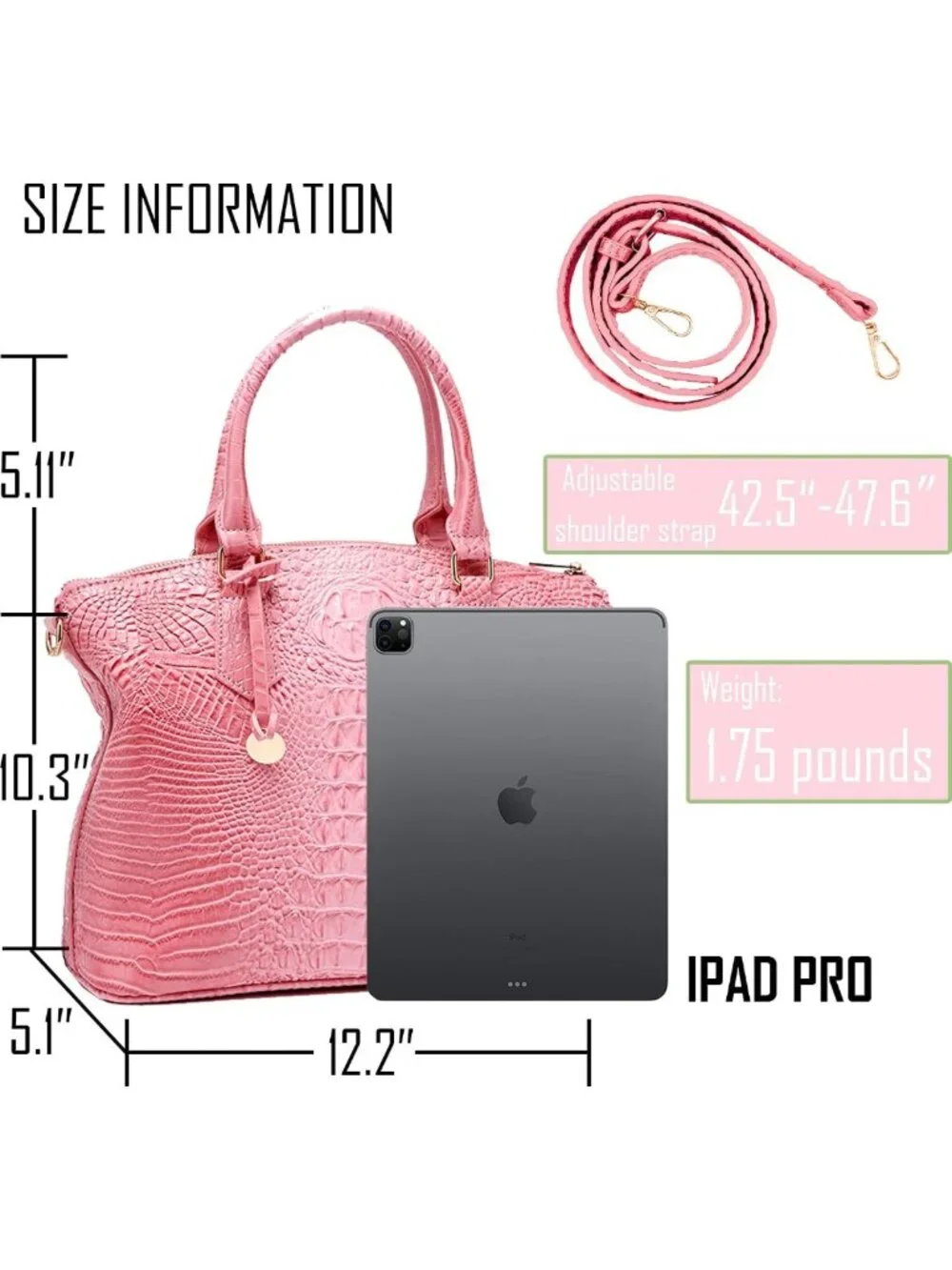 Stylish Crocodile Handbag for Women | Chic Satchel Purse with Shoulder Strap